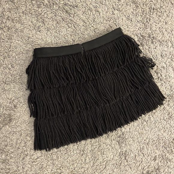 REDValentino NEW Fringes Detail Wool Cashmere Skirt In Black Size 40 - Picture 11 of 15